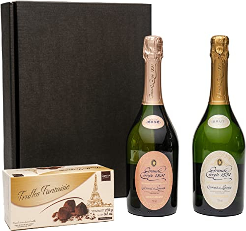 Geschenkset 2 x Cremant de Limoux | Grande Cuvée 1531 brut | mit Schokoladentrüffeln aus Frankreich