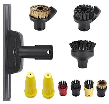 OYSTERBOY 10Pcs Replacement Attachment Compatible with Karcher Window Cleaner Steam Squeegee Stubborn Stain Remove Durable Nylon Brush Nozzle - Fit for SC1 SC2 SC3 SC4 SC5 SC7 CTK10