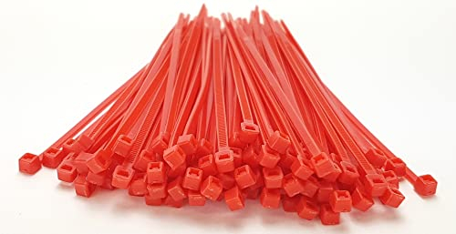 PC24 Shop & Service, fascette stringicavo, 100 mm, 100 pezzi, in rosso
