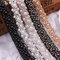 Yulakes Spitzenband aus Netzstoff mit Perlen, für Kleidung, Dekoration, Hochzeitskleid, Kragen, Ärmel, Spitzenapplikation, Basteln, Champagner, ca. 2 m