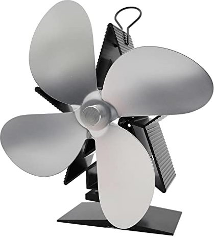 LINGJIONG Ventilatore per stufa, con 4 foglie, per legno/legna da ardere/focolare/tubo stufa, ventola dissipatore di calore per stufe a legna