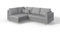 S-Style Möbel Monaco Viersitziges Ecksofa Skandinavische Moderne Ecksofa Mikrofaser Stoff 231cm x 161cm x 81cm Modern Lose Rückenlehnenkissen 8 Hellbraune Holzbeine Eckseite Links Farbe Grau