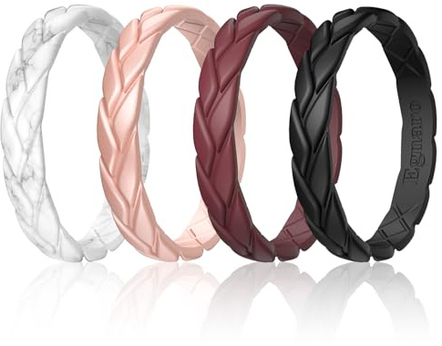 Egnaro Women's Breathable Silicone Inner Ring Ergonomic Design 4mm Wide 0.3cm Thick