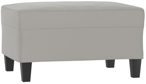 vidaXL Fußhocker, Sitzhocker Sitzbank mit Holzrahmen, Polsterhocker Hocker für Wohnzimmer, Fußbank Fußstütze Fußablage, Modern, Hellgrau Mikrofasergewebe