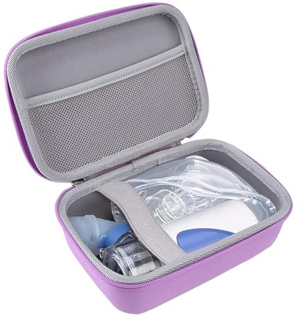 Leayjeen Hard Shell Case for Asthma Inhaler, Travel Case Bag Compatible with Asthma Inhaler,Masks,Spacer, EVA Hard Shell Material (case only) Purple