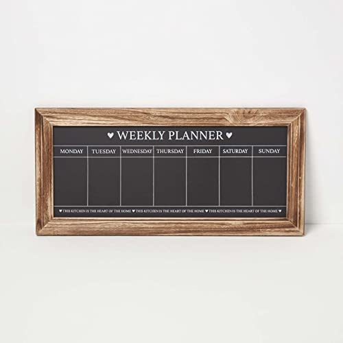HOMESCAPES Weekly Planner Chalk Board for Meal Prep and Plans for Kitchen and Dining Rooms, 67 x 32 cm