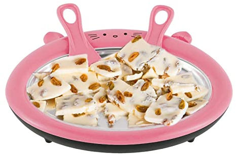 Rianpesn Macchina per Rotoli di Gelato - Freddo con 2 Spatole | Gelatiera saltata in Padella, Macchina per Crema di Yogurt a Forma di Gatto, Macchina per Frutta congelata Sweet Spot