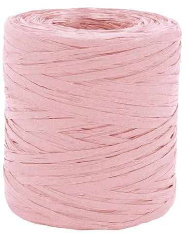 Paper Raffia 200m x 5mm Rosa Hellrosa Papierband Dekoband Bastelband Bastschnur Papierbast [50]