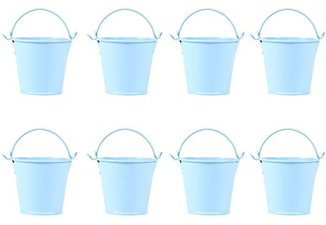 Tofficu 8 Pièces 8 Pièces Seau galvanisé avec Couvercle Mini Poubelle pour Voiture Ornement Poubelle de Voiture seaux en métal Petits seaux en Fer Auto Petit Seau en Fer Baignoire Vase