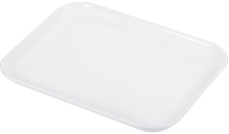 PATIKIL 12.1x9.1 Fast Food Vassoio Plastica Servire Vassoio Riutilizzabile Multiuso Rettangolo Vassoio per Caffetteria Ristorante Cucina Casa Bianco