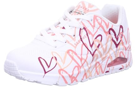Skechers Herren Low-Top Sneaker BOBS Squad Chaos Prism Bold, Männer Sneakers,schnürschuhe,atmungsaktiv,Halbschuhe,Weiß WCRL,39 EU