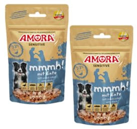 Amora Snack Sensitive mmmh! | 2X 100g Ente | weicher Hundesnack | Hundeleckerli | Monoprotein | ohne Getreide