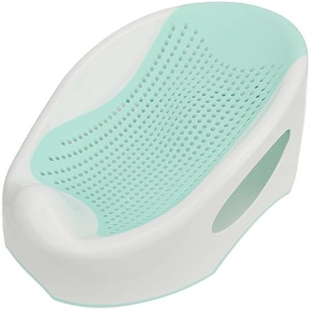 Baby-Badewannenstütze, Tragbare, Faltbare, Rutschfeste Badewannenstütze, Liegebadematte, mit Rutschfestem Badenetz, für Neugeborene (GREEN)