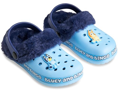 BlueY Zoccoli Bambina, Fodera in Pile Invernale e Accenti Decorativi, Slip On Ciabatte Bambino con Cinturino, Regalo Bambini