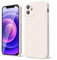 oakxco for iPhone 12 Mini Case Liquid Silicone, Soft Rubber Gel Elegant Aesthetic Basic Simple Cover, Cute Thin Slim TPU Matte Solid Color Plain Smooth Case for Women Men Boy, Beige Stone Cream