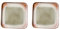 Jarsense Set di 2 piatti quadrati in ceramica da 26,9 cm, stile vintage, piatti fondi, piatti fondi, piatti da tavola per cena, colazione, rosa sfumato