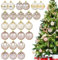 Weihnachtsbaumkugeln, 6 cm, bruchsicher, champagnerfarben, bemalte Weihnachtskugeln, Dekorationen für Party, Hochzeit, Weihnachtsdekoration, 25 Stück