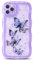 NITITOP Compatible with iPhone 11 Pro Case Cute Clear for Women Girls Butterfly Bling Glitter Sparkling Star Wave Curly Frame Soft TPU Shockproof Camera Protective Cover - Purple