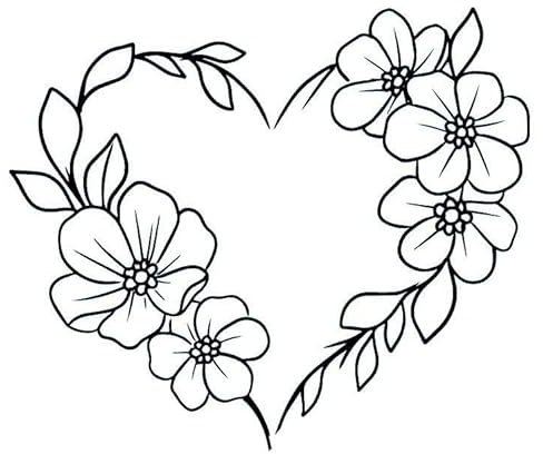 Fake Tattoo Herz – Temporalis® | Temporäre Tattoos für Erwachsene – EU-zertifizierte Kosmetik, vegan & wasserfest – Hält 1 bis 2 Wochen [ Herz aus Blumen ]