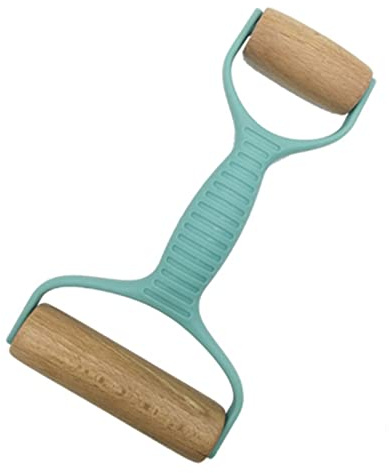 Doppelter Teigroller für Kopf, Teigroller, Hand-Teigroller, Doppel-Teigroller, Küchenhelfer für Gebäck, Nudeln, Bäckerei P