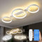 LED Deckenleuchte,Dimmbar Deckenlampe Mit Fernbedienung APP,Einstellbar Ringform Wohnzimmerlampe 3 Flammig Kronleuchter Lampe,36W 3000-6500K deckenbeleuchtung für Schlafzimmer Wohnzimmer,Weiß 78cm