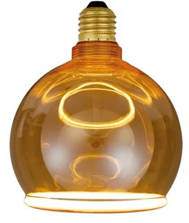 Suprema Dekorative LED-Ringlampe, E27, 4 W, Bernstein-Finish, 220–240 V, 1800 K warmes Licht (Durchmesser 125mm)