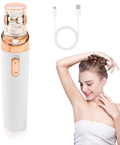Gesichtsrasierer Frauen, Wiederaufladbarer Gesichtshaarentferner Kabelloser Elektrischer Epilierer, Schmerzfrei Mini Epilierer, USB Elektrischer Haarentfernung für Frauen, Gesicht, Körper, Bein (A)