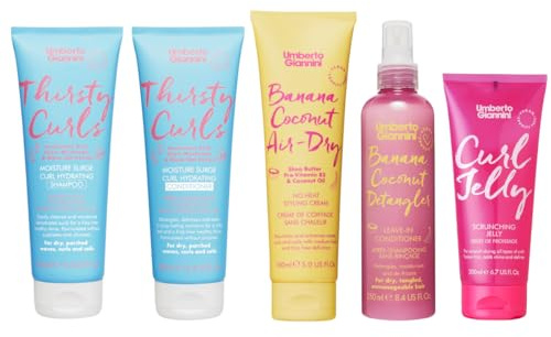 Umberto Giannini Curl Type 2 Kit, Wash, Care & Style Kit for Type 2a-2c curls, wavy hair essentials