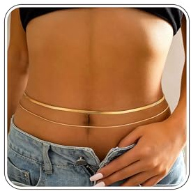 ZOERAY 2Stück Bauchkette Gold Damen Wasserfest 18K Vergoldet Körperkette Waist Beads Geschichtet Taillenkette mit Perlen Verstellbare Bikini Body Belly Chain HüFtkette Körperschmuck für Frauen MäDchen