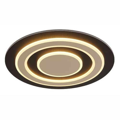 Ceiling Light Bedroom Lamp Dining Room Light Champagne Dark Brown Metal MDF LED 40 W 1100 lm 3000 K Warm White D 48 cm