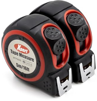 Xpert 5m/16ft Double-Sided Retractable Tape Measure (2 Pack)