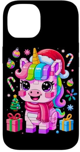 Christmas Unicorn Master Builder Building Bricks Blocks Toy Hülle für iPhone 14