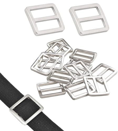 RiseDirectly 12pcs Buckle1 Inch Zinc Alloy Tri-glide Buttons - Metal Slide Tri-Glide Buckle Webbing Strap Adjustable Fastener