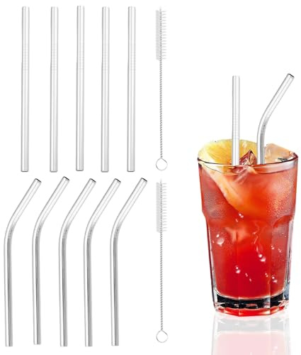 Reusable Straws, Metal Straw, Reusable Stainless Steel Straw Set