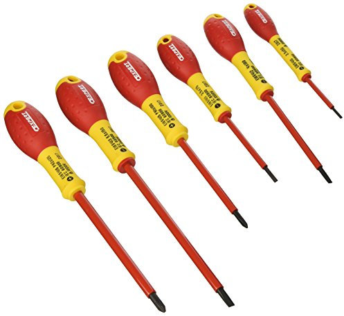 EXPERT E160910 - Juego de 6 destornilladores aislados 1.000v ranurados/ph