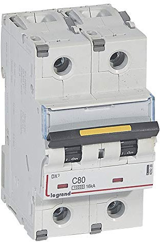Disjoncteur DX³ 10000-16kA - 2P 230V~ à 400V~ - 80A - courbe C - 3 modules