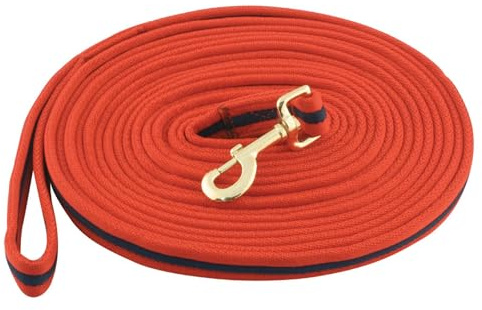 Kincade Two Tone Padded Lunging Rein, Navy/Red, 8m