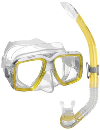 Mares Combo Ray – Schnorchelset Erwachsene, ergonomische Maske mit optischen Gläsern, halb-trockener Schnorchel mit Silikonmundstück