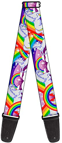 Buckle-Down GS-W32115 Guitar Strap Unicorns In Rainbows Sparkles Purple, 2 Wide - 29-54 Length