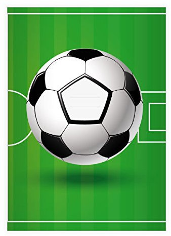 Kartenkaufrausch 1 Coole Fußballers DIN A4 Schulheft, Schreibhefte mit Fußball Feld und Ball Lineatur 25 (liniertes Heft)