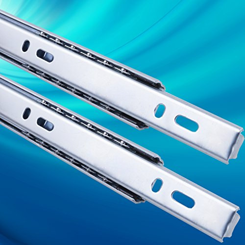 Stahlia Schubladenauszüge (1 Paar) Teilauszug H:27/L:406mm Stahl Schubladenschienen Auszugsschienen Schrank Scharniere Schienen für Schubladen Gleitschiene