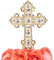 LOVENJOY Kreuz Tortenaufsatz Gold Tortendeko Taufe Kuchen Topper, Geschenkbox, Kristall Strass