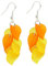 Bluebubble ENGLISH GARDEN Leaf Cluster Earrings on Gift Card (Tropical Citrus Mix - Yellow Orange)