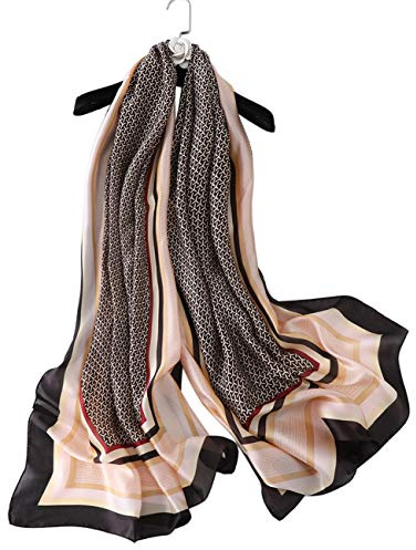 YMXHHB Silk Scarf 100% Mulberry Silk Fashion Scarves Long Lightweight Shawl Wrap (008)