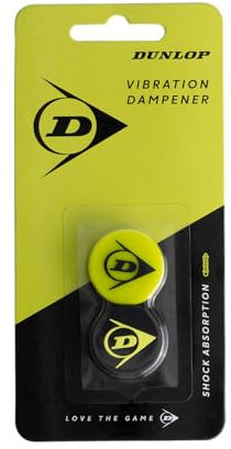 Dunlop Tennisschläger Dämpfer, Flying D Racket Dampener, Gelb/Schwarz, 2 Stück