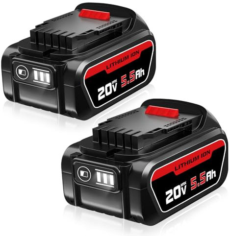 MANUFER 2Pack DCB184 18V/20V MAX XR 5.0Ah Li-ion Replacement Battery for Dewalt 18V Batteries Compatible for Dewalt DCB200 DCB180 DCB181 DCB182 DCB184 DCB201 for Dewalt 18V Batteries