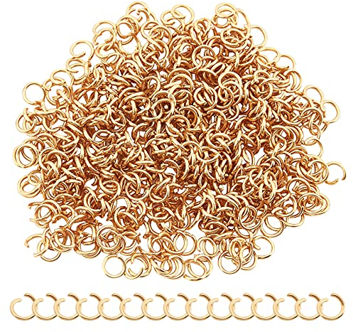 UNICRAFTALE 800 Stücke 4mm Gold Spaltringe Edelstahl Biegeringe Offene Biegeringe Metall Jump Ringe Schmuckzubehör Für Schmuckherstellung DIY Halskette Armband Reparatur