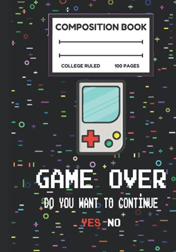 Video Game Composition Notebook: 80's Game Console Theme | Wide Ruled Notebook Paper for Kids, Teens, and Adults, Gamer | (7.5 x 9.25, 100 Pages)