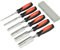 TIMCO Bevel Edge Wood Chisel Set - Tough and Hard Wearing for Demanding Woodworking Jobs and DIY Woodworking - Split Resistant Handle - 7 Pieces