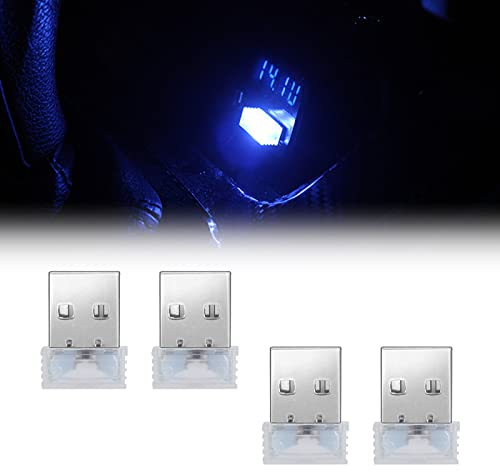 Portátiles Luces USB para Automóvil, Mini Luces USB para Automóvil, 4 Piezas Luces Coche Interior USB, Luces de Ambiente LED para Automóvil, se Pueden Usar en automóviles